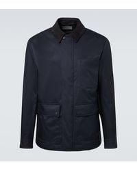 Canali - Suede-Trimmed Blouson Jacket - Lyst