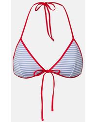 Prada - Striped Bikini Top - Lyst