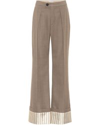 Chloé Hose aus Wolle mit weitem Bein - Braun