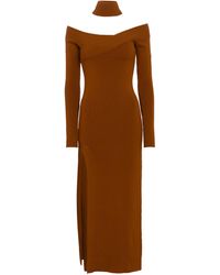 Monse Midikleid aus einem Wollgemisch - Braun