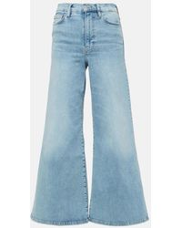 FRAME - Jeans flared Le Palazzo Crop a vita alta - Lyst