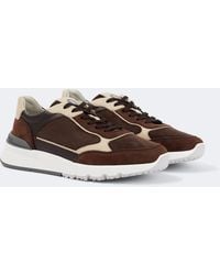 Brunello Cucinelli - Leather-Trimmed Suede Sneakers - Lyst