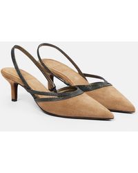 Brunello Cucinelli - Pumps slingback City in suede - Lyst