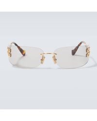 Miu Miu - Ovale Sonnenbrille - Lyst