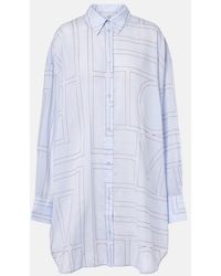 TOTEME - Embroidered Cotton-Blend Poplin Shirt - Lyst