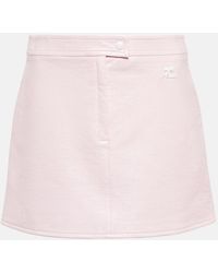 Courreges - Coated Cotton Miniskirt - Lyst