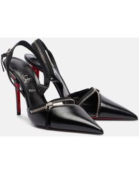 Christian Louboutin - Slingyzip 100 Leather Slingback Pumps - Lyst