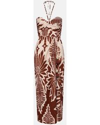 Poupette - Collina Printed Cotton Midi Dress - Lyst