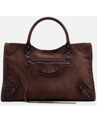 Balenciaga - Tote Bag Le City Medium Aus Veloursleder - Lyst