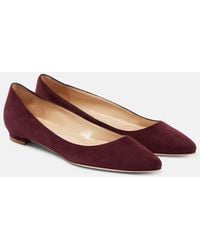 Manolo Blahnik - Bb Suede Ballet Flats - Lyst
