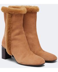 Jimmy Choo - Daze Shearling-Trimmed Suede Ankle Boots - Lyst