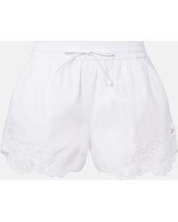 Veronica Beard - Vivaldi Embroidered Cotton Shorts - Lyst