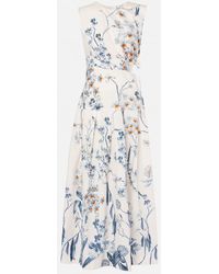 Agua Bendita - Vestido Midi Otono Petalo De Popelin De Algodon - Lyst
