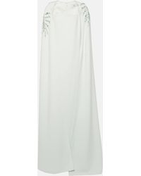 Safiyaa - Mattia Embellished Caped Crepe Gown - Lyst