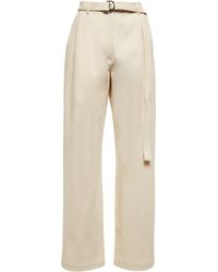 Peter Do Belted High-rise Wide-leg Jeans - White