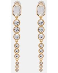 Oscar de la Renta - Crystal-Embellished Clip-On Earrings - Lyst