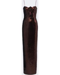 Rebecca Vallance - Cece Floral-Applique Sequined Gown - Lyst