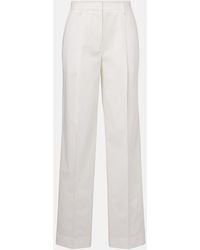 TOTEME - High-Rise Cotton Straight Pants - Lyst