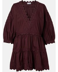 Juliet Dunn - Scalloped Cotton Poplin Minidress - Lyst