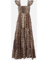 RIXO London - Tiered Leopard-Print Cotton Maxi Dress - Lyst