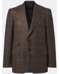 Tom Ford - Houndstooth Wool, Silk, And Linen Blazer - Lyst
