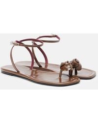 Magda Butrym - Floral-Applique Leather Sandals - Lyst