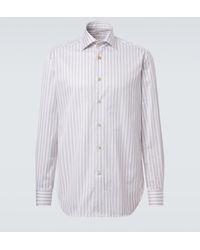 Kiton - Striped Cotton Poplin Shirt - Lyst