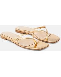 Gianvito Rossi - Mirrored Leather Thong Sandals - Lyst