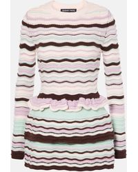 SUSAN FANG - Striped Ribbed-knit Top - Lyst