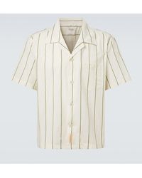 Bode - Celery Striped Cotton Bowling Shirt - Lyst