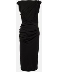 Dries Van Noten - Draped Slim-fit Cotton-jersey Midi Dress - Lyst