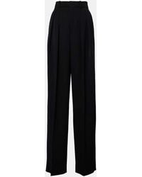 Saint Laurent - High-Rise Wool Grain De Poudre Tuxedo Pants - Lyst