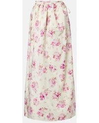 Magda Butrym - Floral Silk Midi Skirt - Lyst