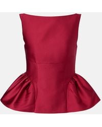 Roland Mouret - Peplum Taffeta Top - Lyst