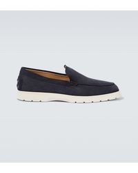 Tod's - Suede Leather Loafers - Lyst