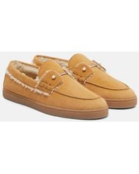Christian Louboutin - Loafers Chambeliboat Aus Veloursleder Mit Shearling - Lyst