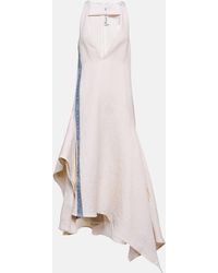 JW Anderson - Cotton And Linen Midi Dress - Lyst