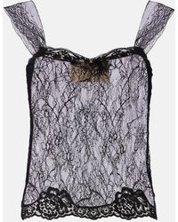 Valentino - Sheer Lace Top - Lyst