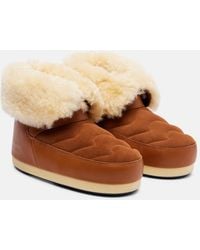 Moon Boot - Schneestiefel Evx Aus Leder Und Veloursleder - Lyst