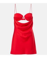 Alex Perry - Cutout Draped Satin Crepe Minidress - Lyst