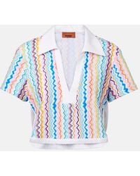 Missoni - Zigzag Printed Terry Jersey Crop Top - Lyst