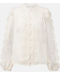 Zimmermann - Lucky Embroidered Cotton Blouse - Lyst