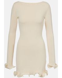 SAME - Ruffled Knitted Minidress - Lyst