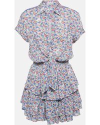 Poupette - Branda Floral Tiered Shirt Dress - Lyst