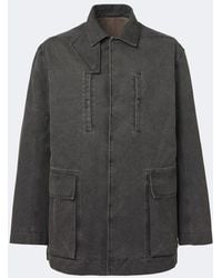 Rick Owens - Collared Mac Coated Cotton Canvas Jacket - Lyst