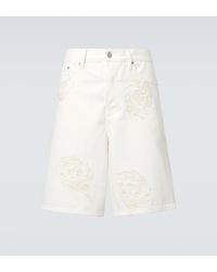Dries Van Noten - Embroidered Denim Bermuda Shorts - Lyst
