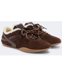 Miu Miu - Gymnasium Leather-Trimmed Suede Sneakers - Lyst