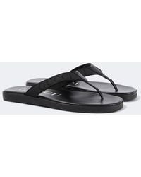 Gucci - Logo Canvas And Leather Thong Sandals - Lyst