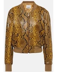 Isabel Marant - Cerem Snake-Effect Leather Bomber Jacket - Lyst