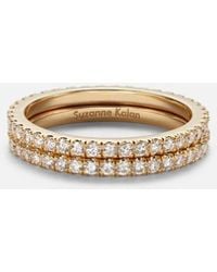 Suzanne Kalan - Midi 18Kt Tech Ring Jackets With Diamonds - Lyst